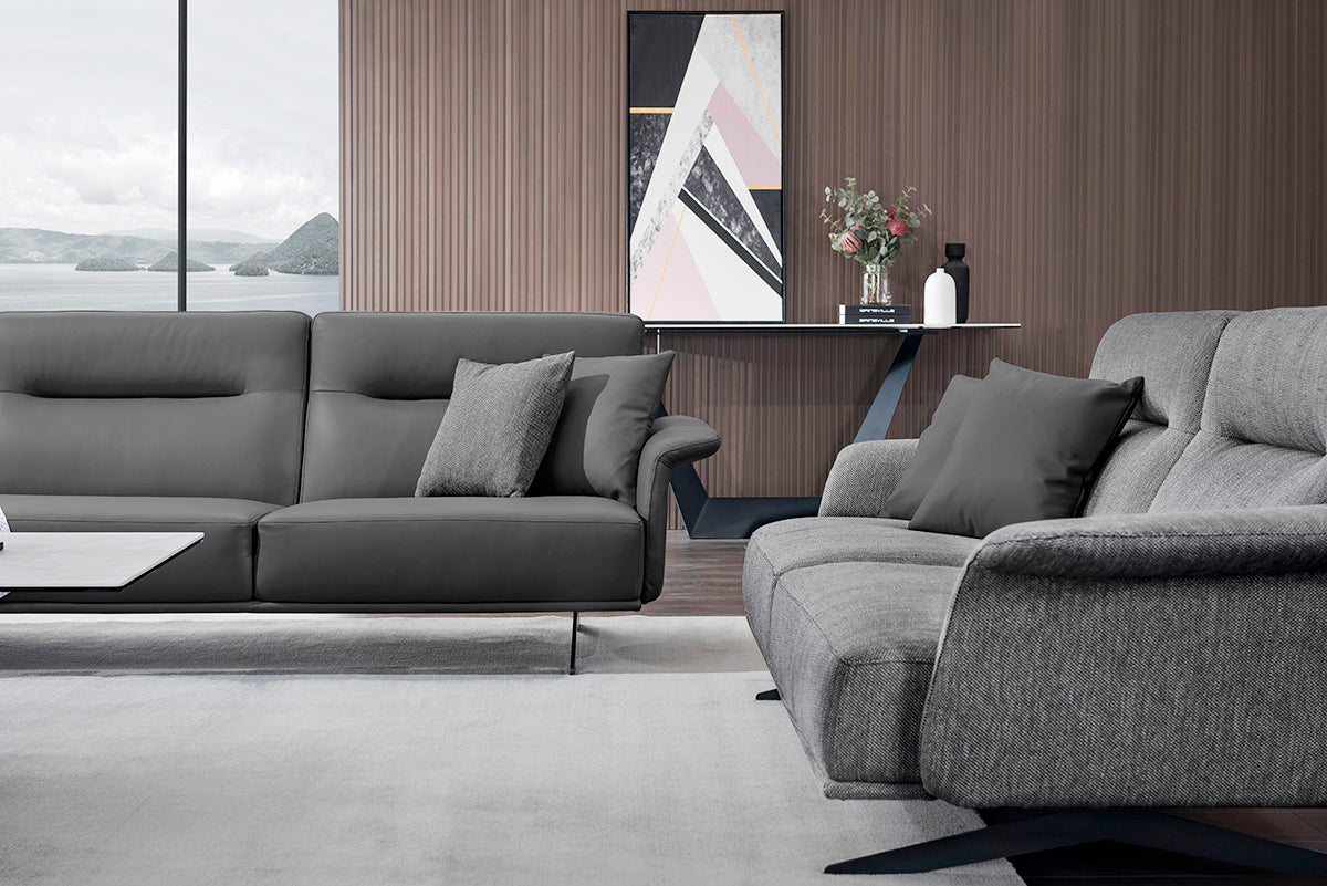 Gainsville GS9012 Minimalist Modern L Shape Leather Sofa