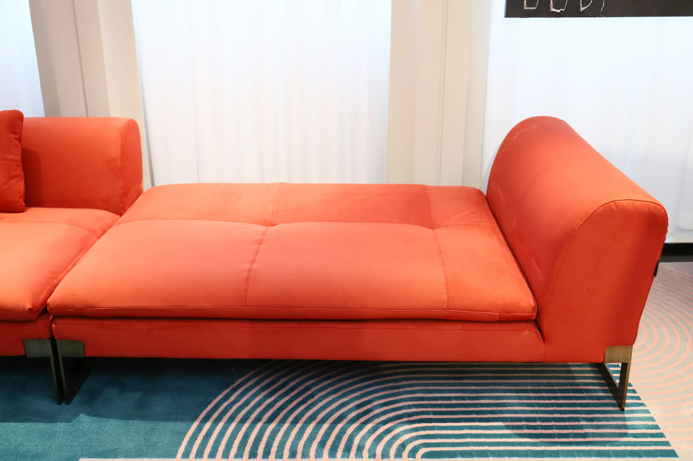 Gainsville GS9081 Italian Modern Red Fabirc Sofa