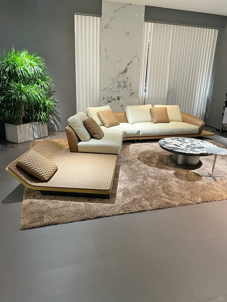 Gainsville GS9157 Italian Luxury Modern Sofa With Wood Table